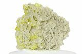 Striking Sulfur Crystals on Fluorescent Aragonite - Italy #282571-1